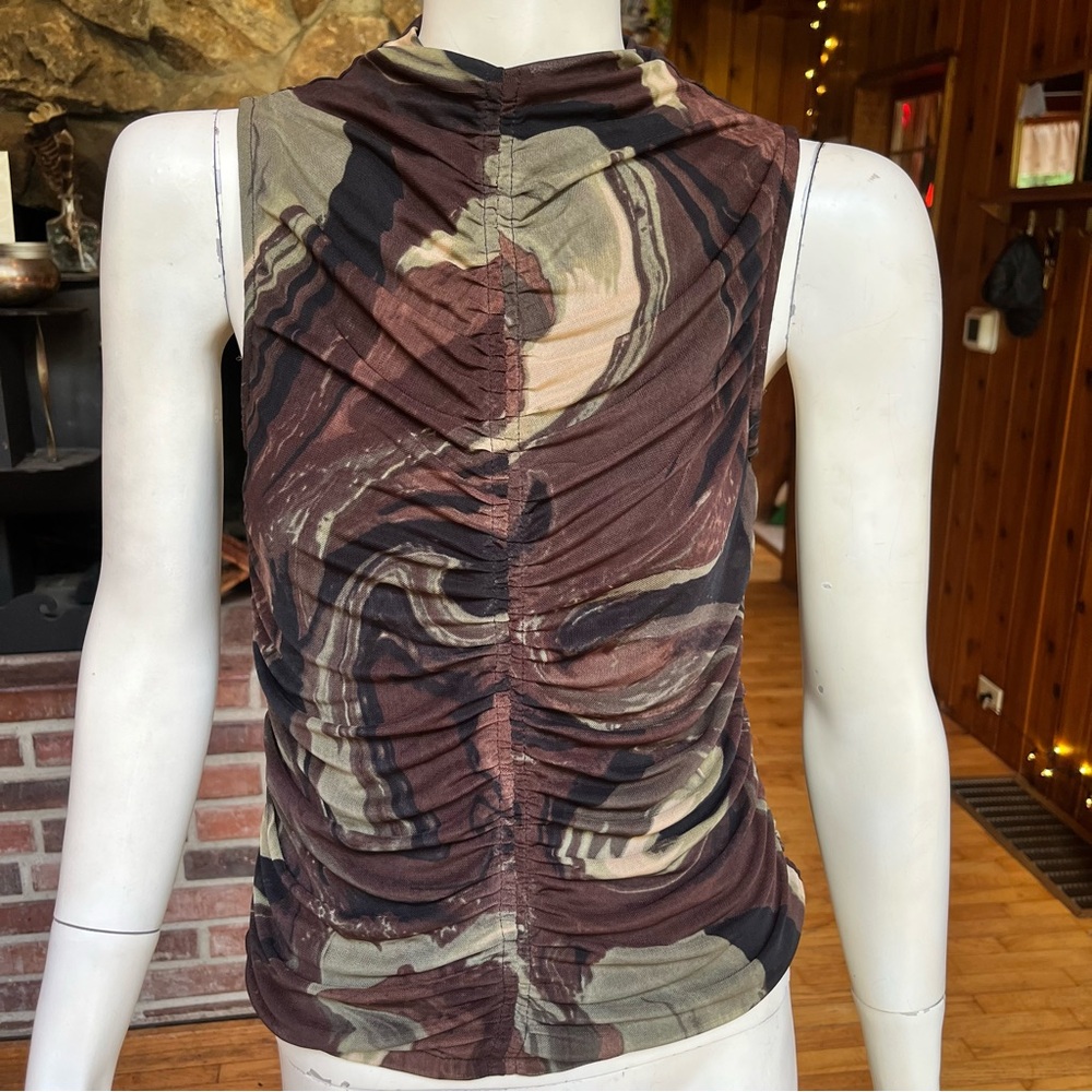 Rachel Zoe Y2K Abstract Print Sleeveless Top